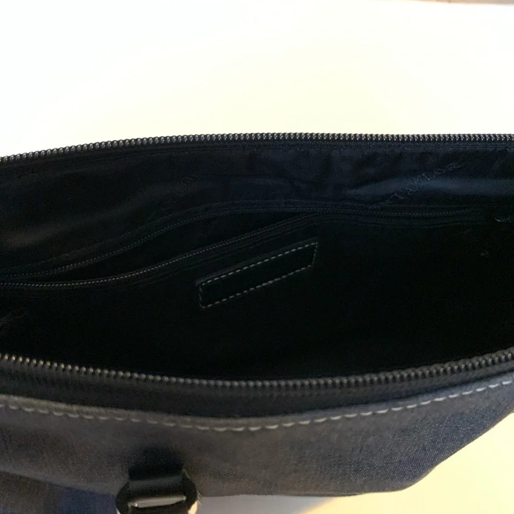 Ann Taylor Black Fabric Shoulder Bag Gray Handbag